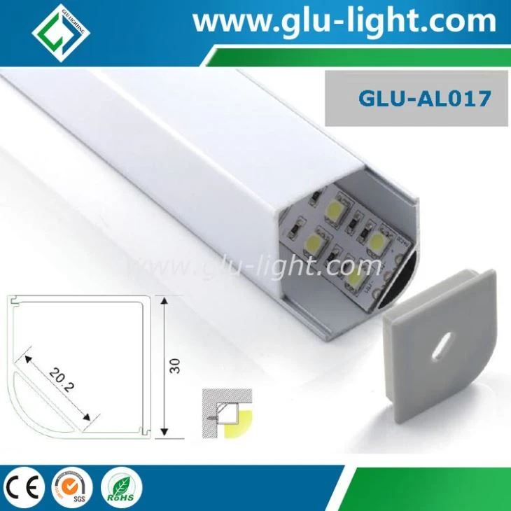 Profil LED Sudut Aluminium, Profil Led Alu Sudut Linier 45 Derajat Untuk Strip Led