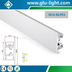 Profil Led Aluminium Edge Lit Untuk Strip Led, Saluran Led Alu Atas Dan Bawah